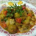 Estofado de verduras con champiñones y jamon