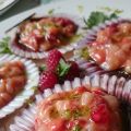 Tartar de zamburiñas con frambuesa