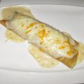 Panqueques rellenos con espinaca
