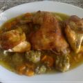 Pollo con alcachofas
