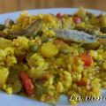 Arroz con verdura y boquerones