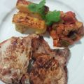 Chuletas de puerco a la parrilla con verduras[...]