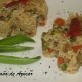 Arroz largo con verdura y pollo