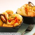 Receta de Papillote de salmón con gambas,[...]