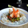 Tallarines de arroz tailandeses