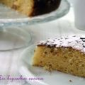 Bizcocho de queso, almendras y limón