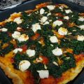 Pizza de espinacas y queso de cabra