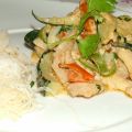 Pollo al curry rojo