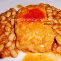 Bacalao con judías blancas al romesco