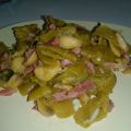 Judias verdes con champiñones y jamón serrano