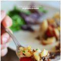 Lascas de bacalao encebollado con pimientos en[...]