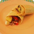 Burritos de verduras asadas y queso feta