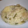 Rissotto de espárragos y champiñones