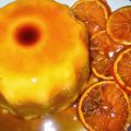 Flan de mandarinas con mandarinas caramelizadas