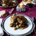 Cómo hacer Codillo asado con hongos y castañas.