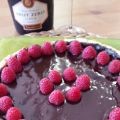 Tarta de frambuesas y chocolate