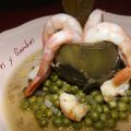 Alcauciles con Guisantes y Gambas
