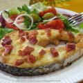 Salmón con jamón al graten de alioli