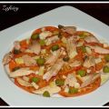 Carpaccio de Tomates, Melva y Queso de Oveja