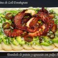 Ensalada de patata y aguacate con pulpo braseado