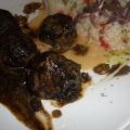 ALBONDIGAS DE CHIPIRON EN  TINTA  CALAMAR