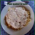 Pasta a la Carbonara con Nata y Champiñones.