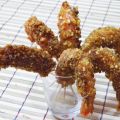 Langostinos en crujiente de kikos