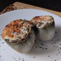 Alcachofas rellenas de jamón york y queso