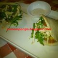 Kebab casero de pollo y rucula