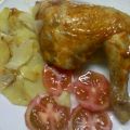 muslo de pollo al horno en cama de cebolla y[...]