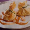 Saquitos de rape y gambas