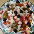 ENSALADA DE PIMIENTOS  CON BACALAO