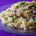 pasta con calabacín y panceta