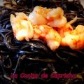 SPAGUETI NERO CON GAMBONES AL AJILLO