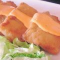 PESCADO EMPANADO CON MAYONESA DE PIQUILLOS