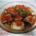 Rollitos de berenjena, pavo y mozzarella