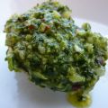 Pesto de cilantro y un pan que lo envuelve.