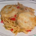 Guiso de fideos y merluza