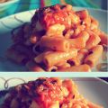 MACARRONES INTEGRALES CON SEPIA Y GAMBAS