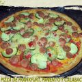 PIZZA DE FRANKFURT, PIMIENTO Y CALABACIN