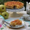 Tarta de crema de yema y manzana caramelizada