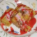 PASTEL CON CREMA DE QUESO,FRAMBUESA Y MERMELADA[...]
