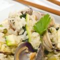 Arroz con verduras y almejas