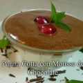 Panna cotta con mousse de chocolate