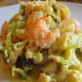 Revuelto de Ajos frescos y Gambas