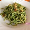Espaguetis con salsa de espinacas