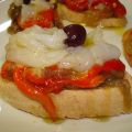 Tosta de escalivada y bacalao