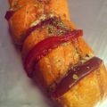 Pan al horno relleno con mozzarella y tomate