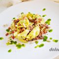Pasta fresca, tortellini con jamón y setas
