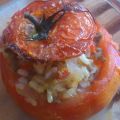 Tomates rellenos de arroz y carne